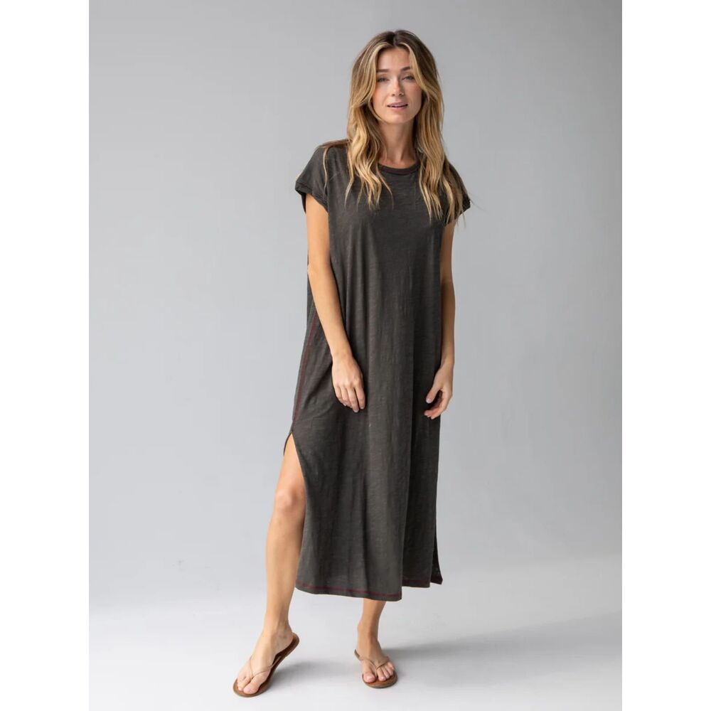 NATURAL LIFE FRANKIE KNIT MAXI DRESS HEATHER GRAY & PINK SIZE SMALL NWT